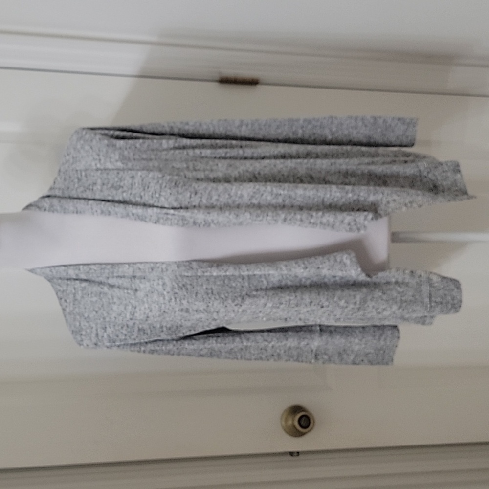 So Size S Marled Gray Knit Open Front Waterfall Cardigan Sweater, GUC